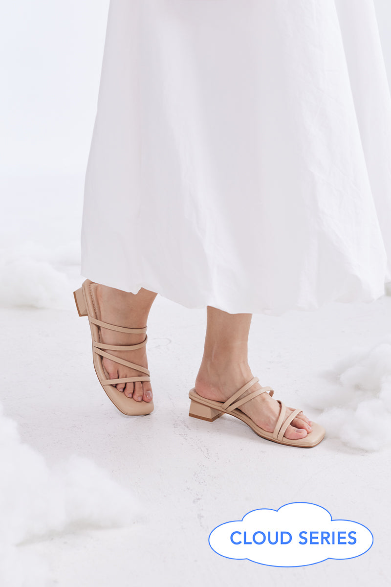 Rosalie Strappy Cloud Heels in Nude - Image 3