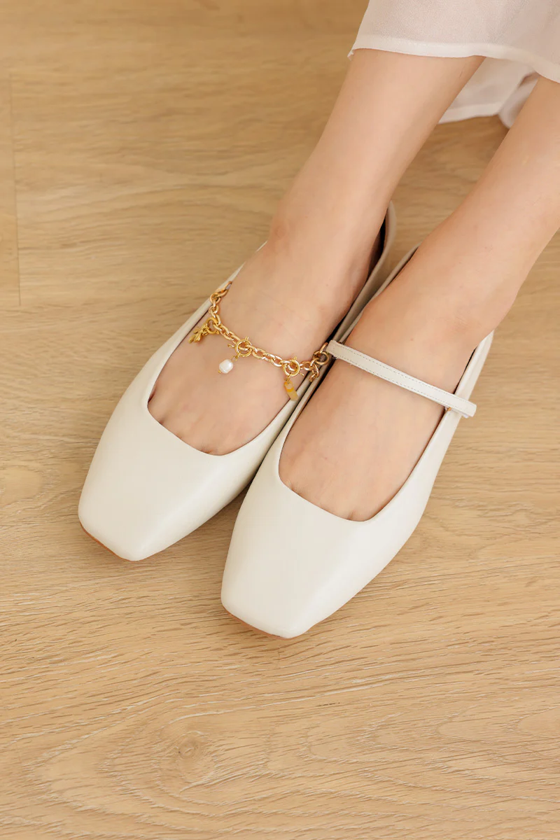 Rosavie Charmé Maryjane Flats in Cream - Image 3
