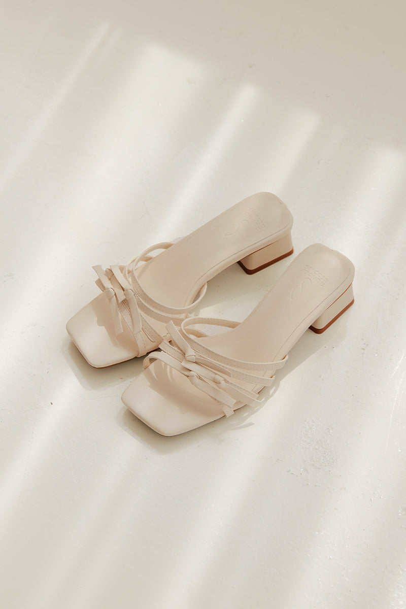 Rosetta Ribbon Heels in Beige - Image 6