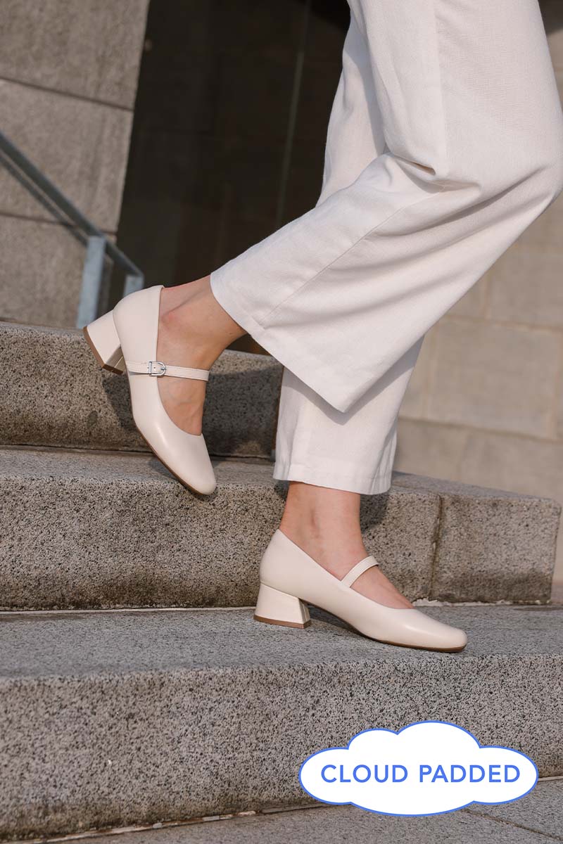 Roxxy Cloud Maryjane Heels in Cream
