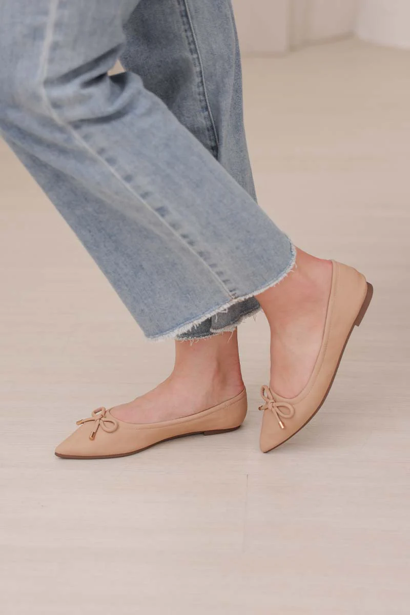Rumi Bow Flats in Nude - Image 6