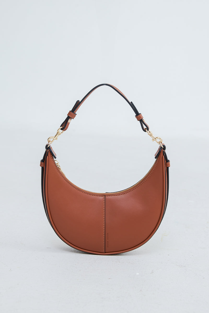 Selene Crescent Bag in Caramel - Image 5