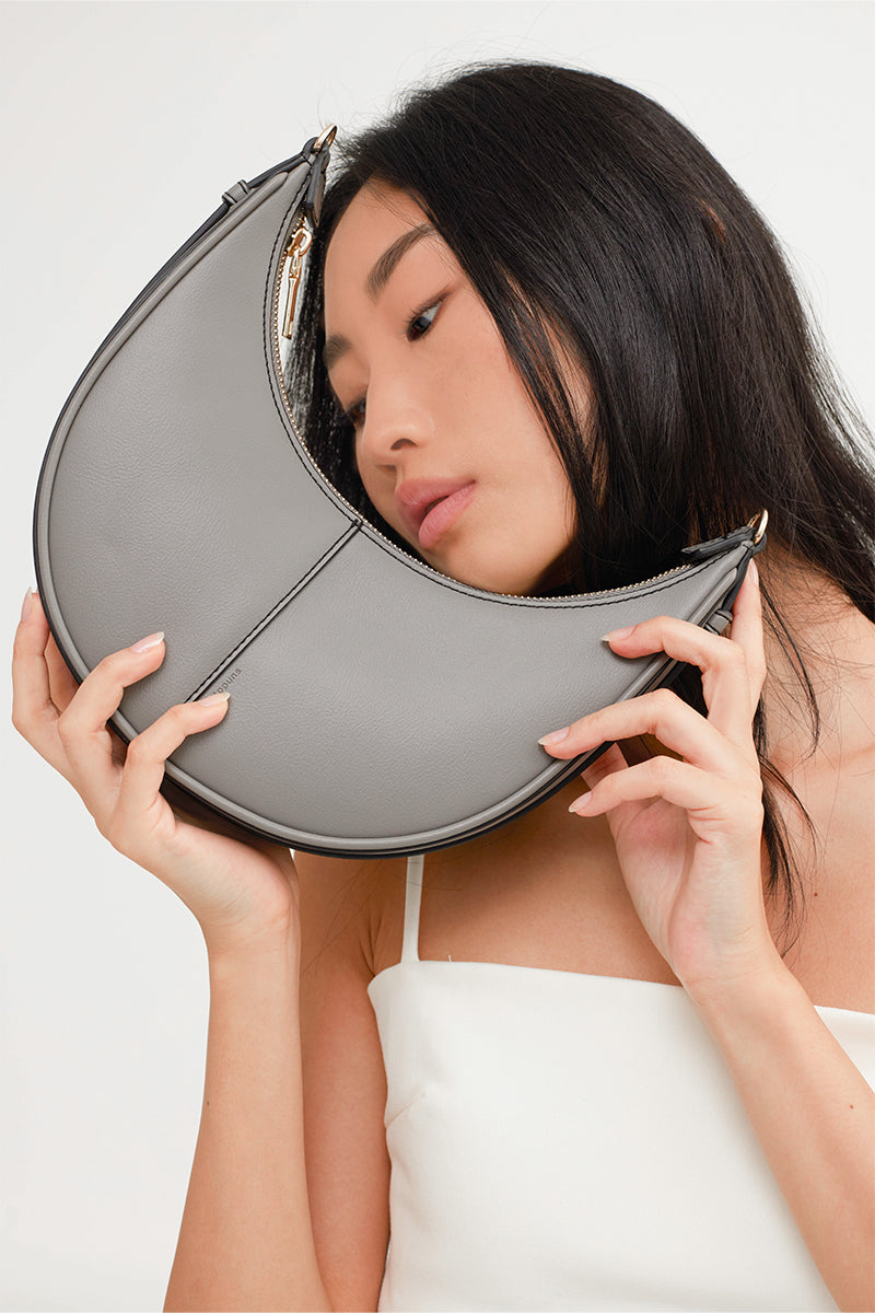Selene Crescent Bag in Cement - Image 5