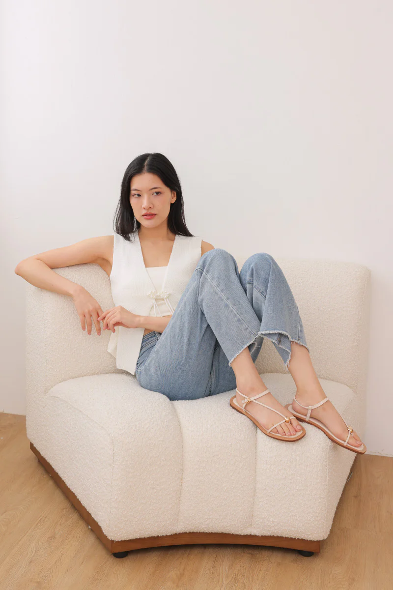 Seraphine Strappy Sandals in Cream - Image 2