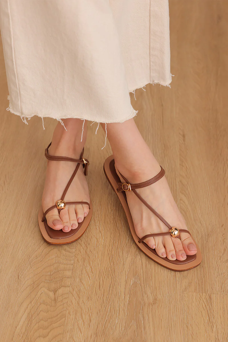Seraphine Strappy Sandals in Mocha - Image 3