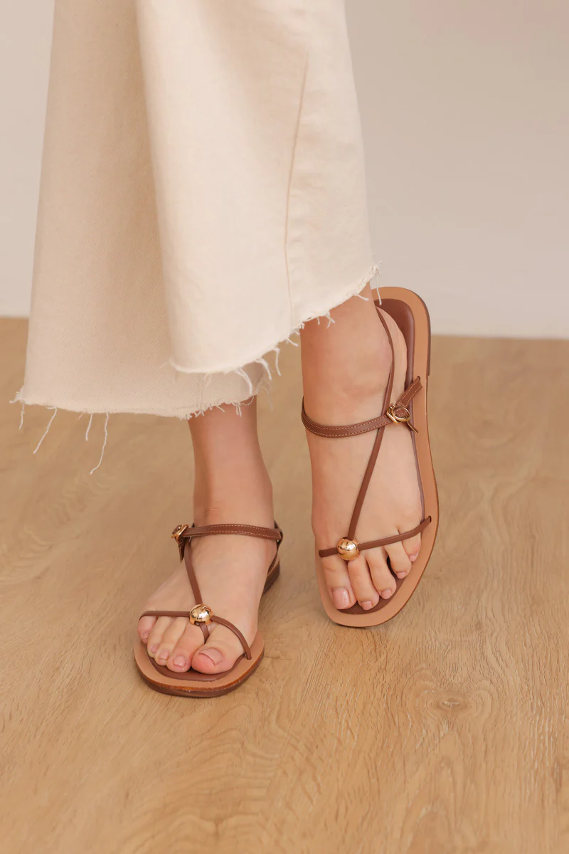 Seraphine Strappy Sandals in Mocha - Image 5