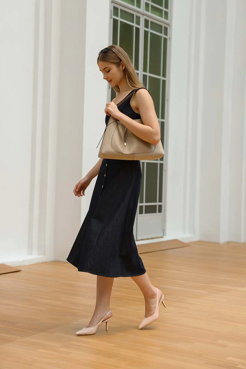 Serena Slingback Heels in Soft Pink - Image 2