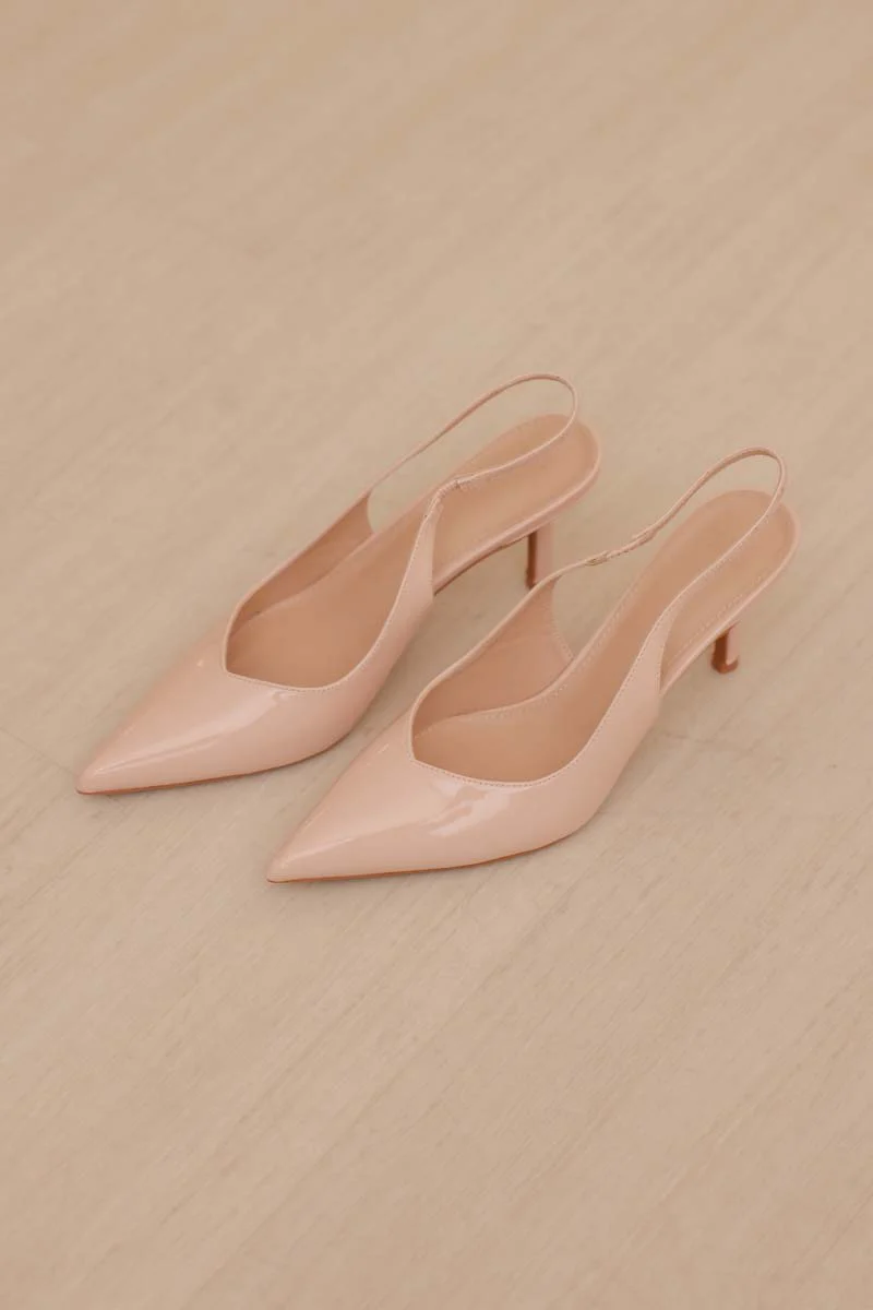 Serena Slingback Heels in Soft Pink - Image 4