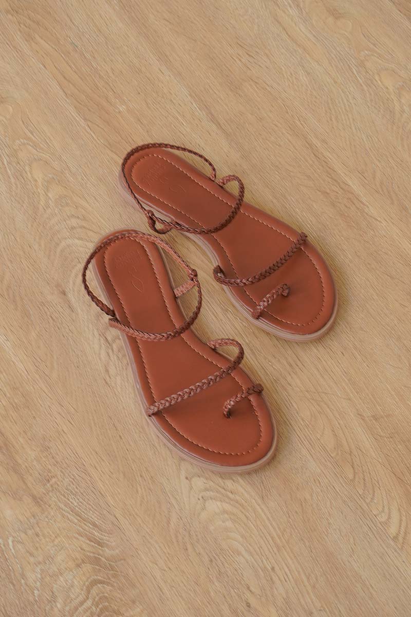 Sevana Braided Sandals in Brown - Image 6