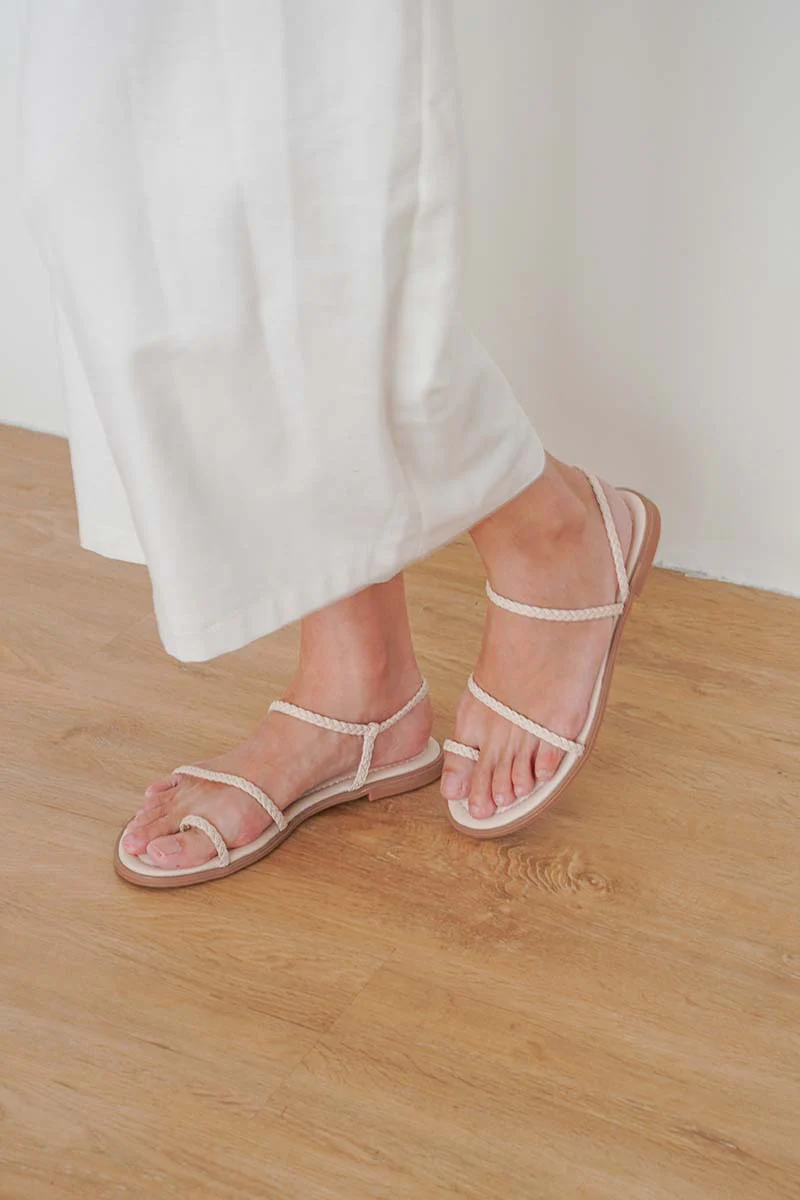 Sevana Braided Sandals in Cream - Image 4