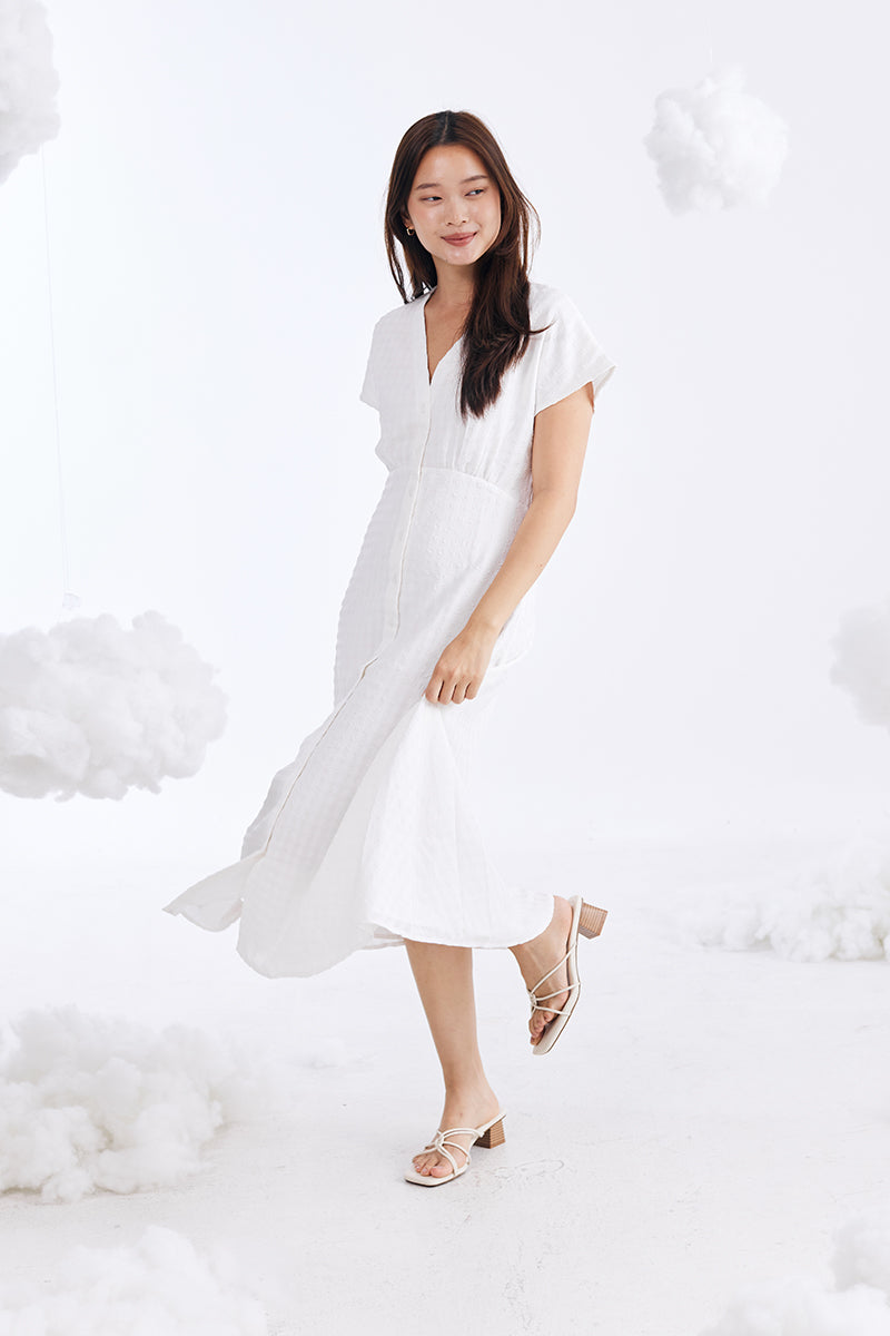 Soleil Strappy Cloud Block Heels in Cream - Image 2