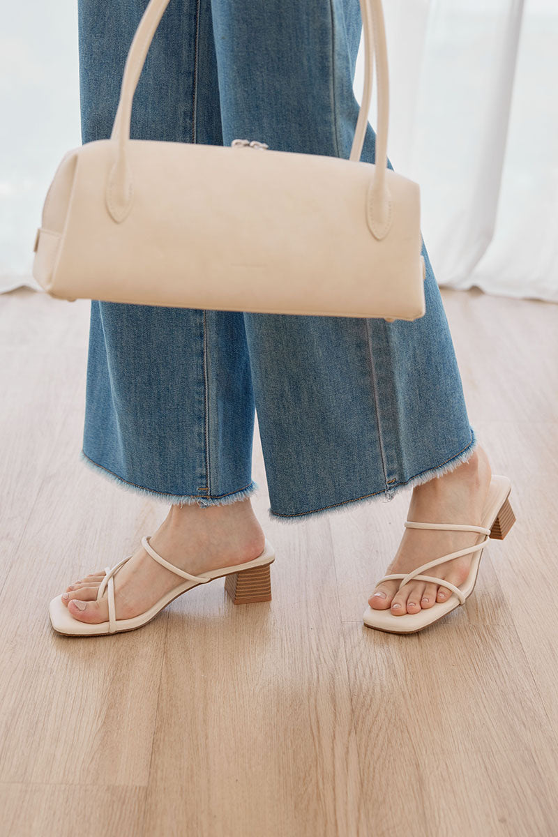 Sonder Strappy Cloud Heels in Cream - Image 2