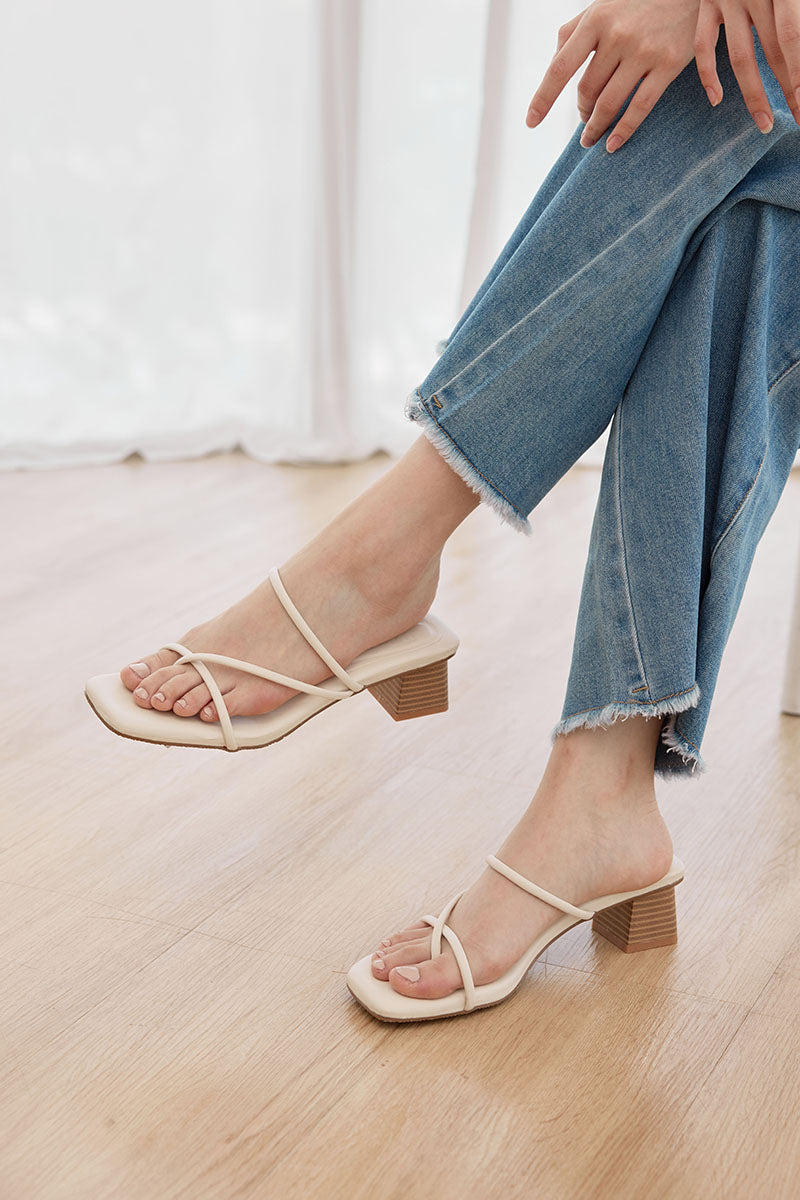 Sonder Strappy Cloud Heels in Cream - Image 4