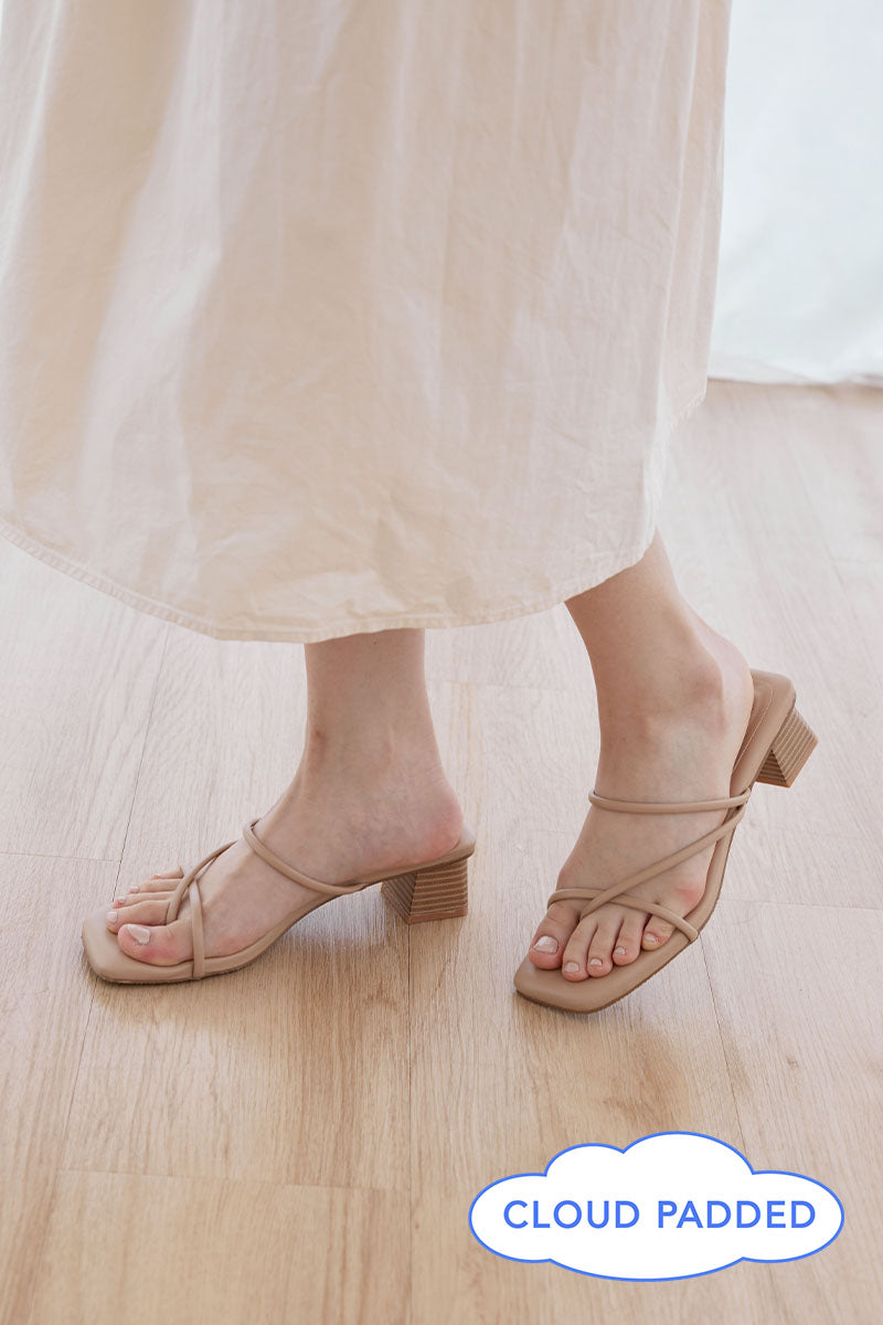 Sonder Strappy Cloud Heels in Nude