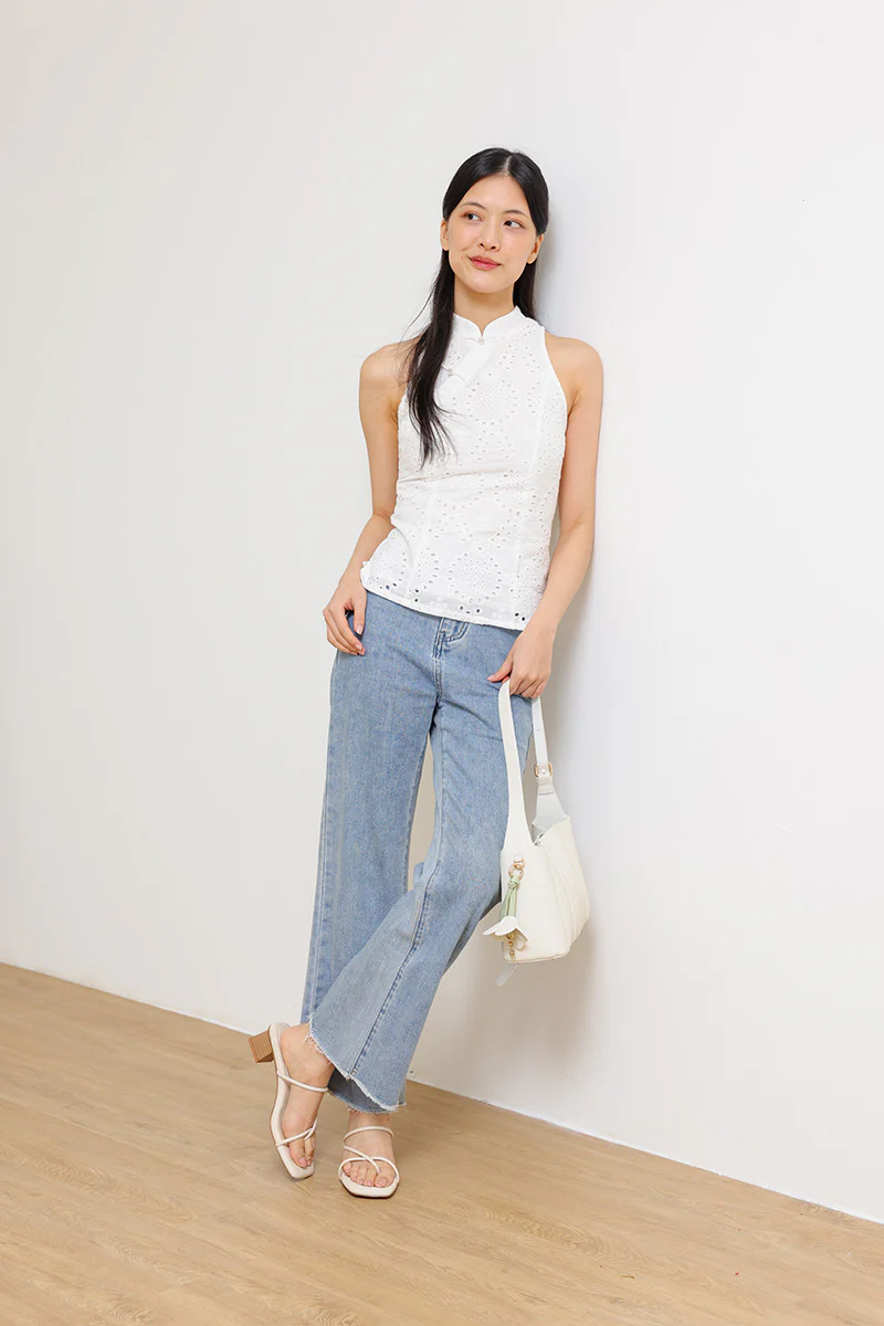 Sonder Strappy Cloud Heels in Waterproof Linen - Image 2