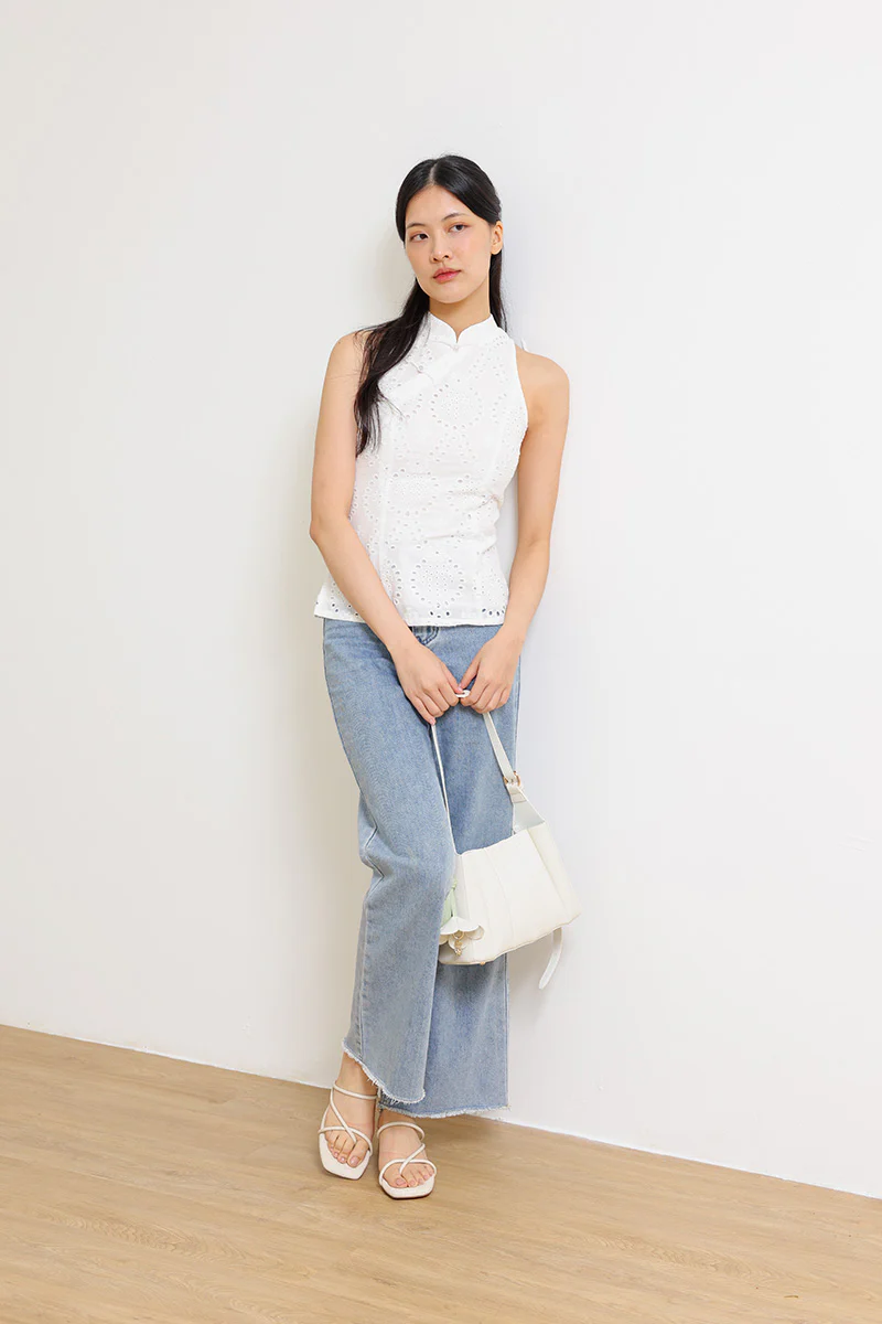 Sonder Strappy Cloud Heels in Waterproof Linen - Image 3