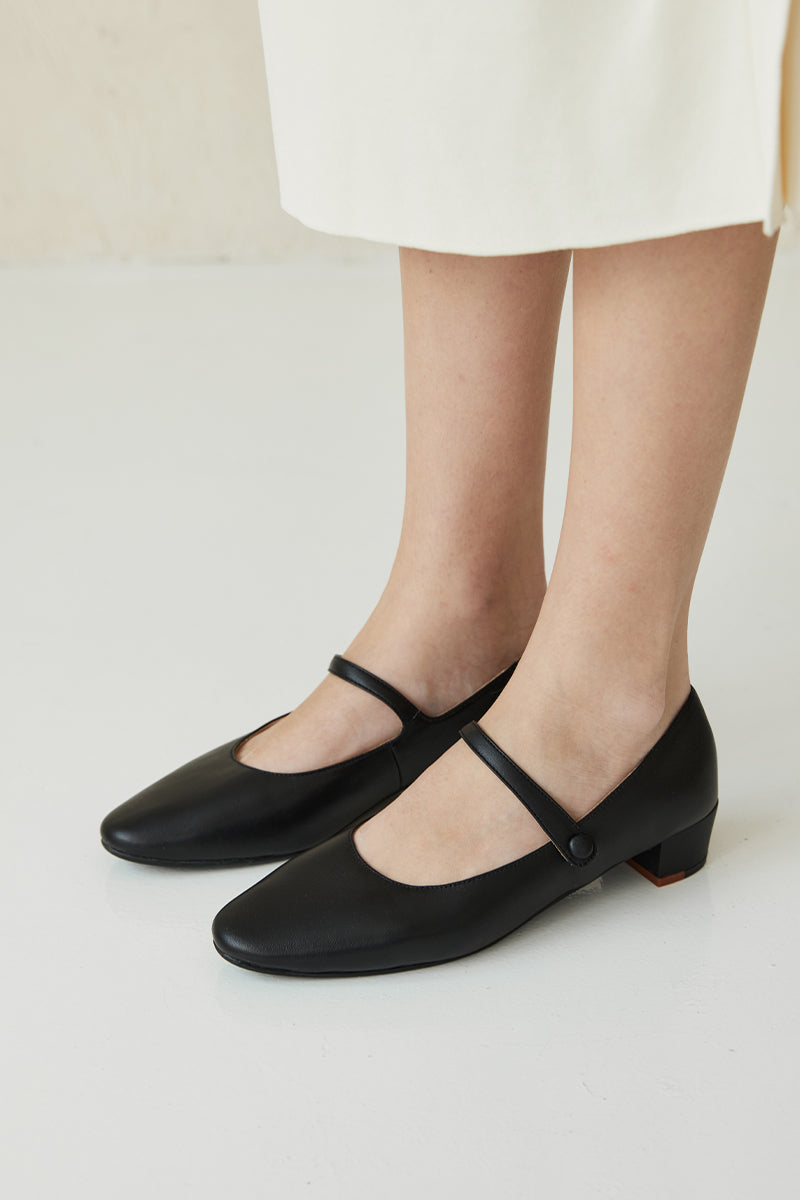 Sonnet Calf Leather Maryjane Heels in Black - Image 3