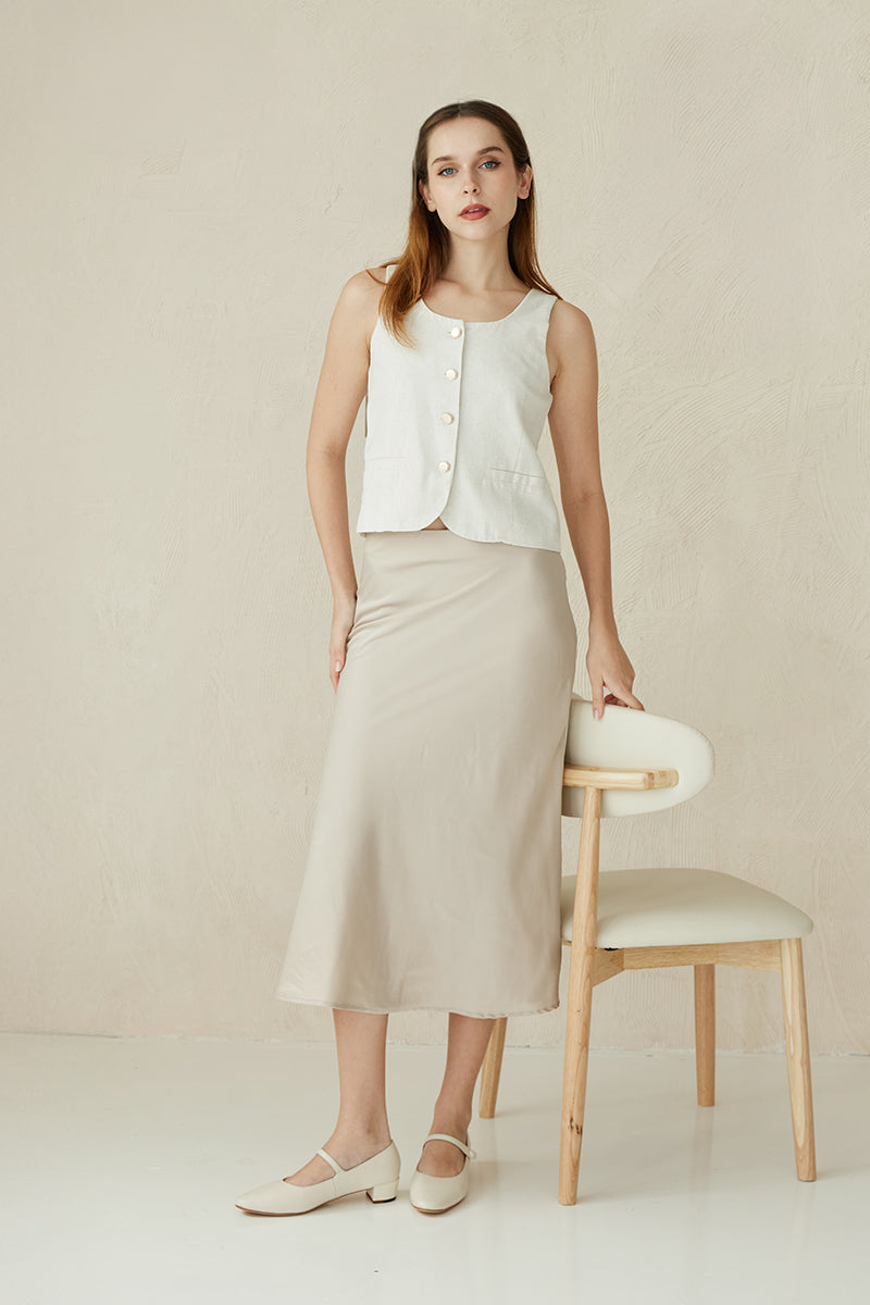 Sonnet Calf Leather Maryjane Heels in Cream - Image 3