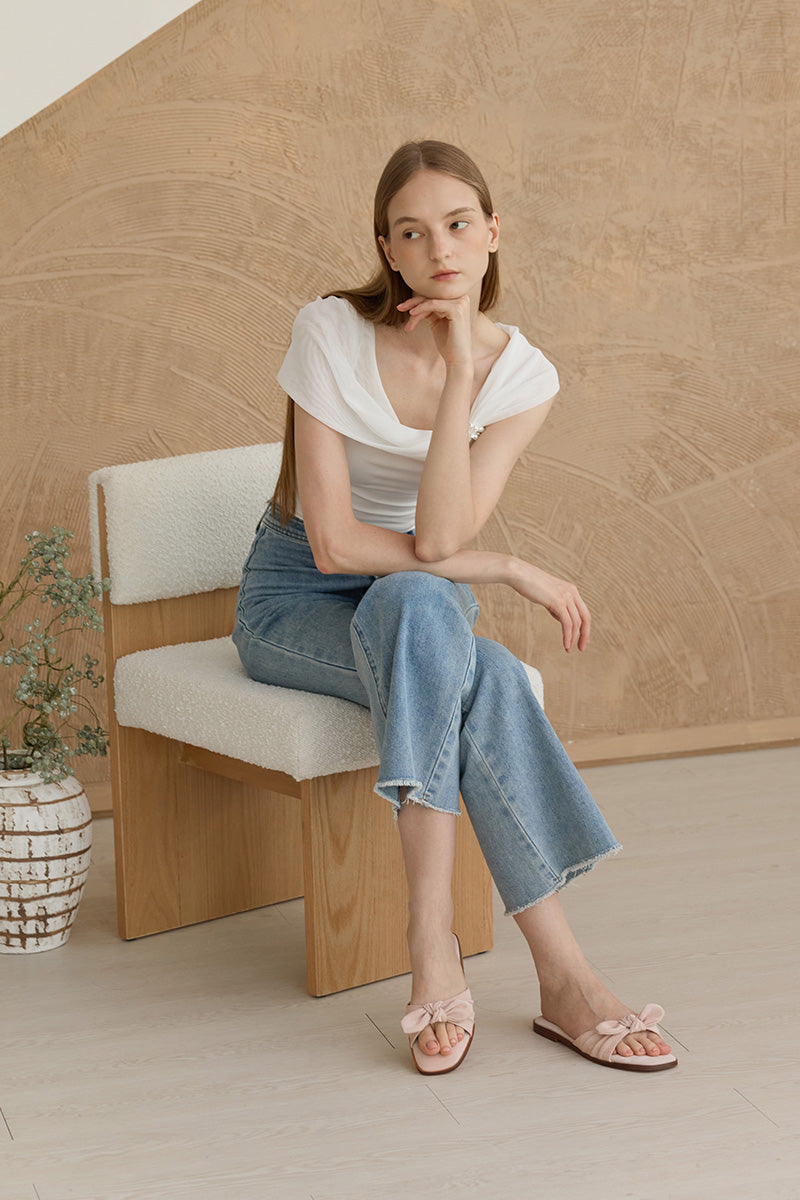 Soren Bow Sliders in Blush - Image 2