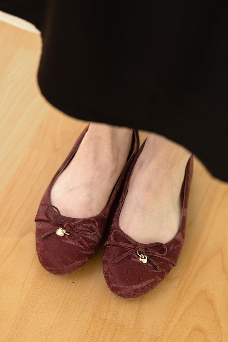 Soren Cloud Ballet Flats in Waterproof Satin Bordeaux Red - Image 2
