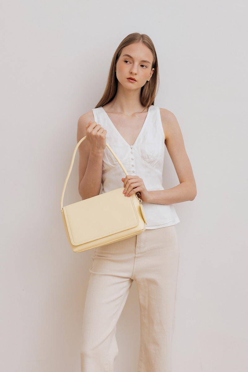 Sydney Shoulder Bag in Butter Yellow - Image 3