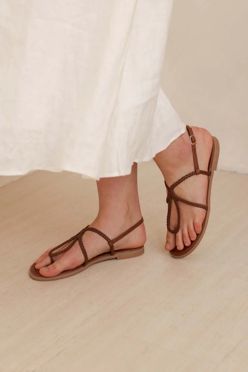 Teyla Braided Sandals in Brown - Image 3