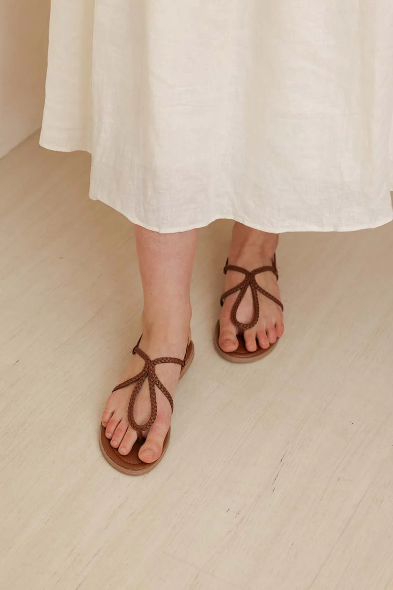 Teyla Braided Sandals in Brown - Image 4