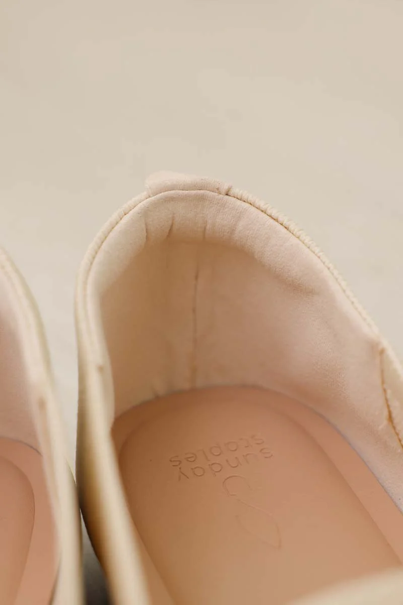 Theryn FlyKnit Slant Maryjane Flats in Cream - Image 5