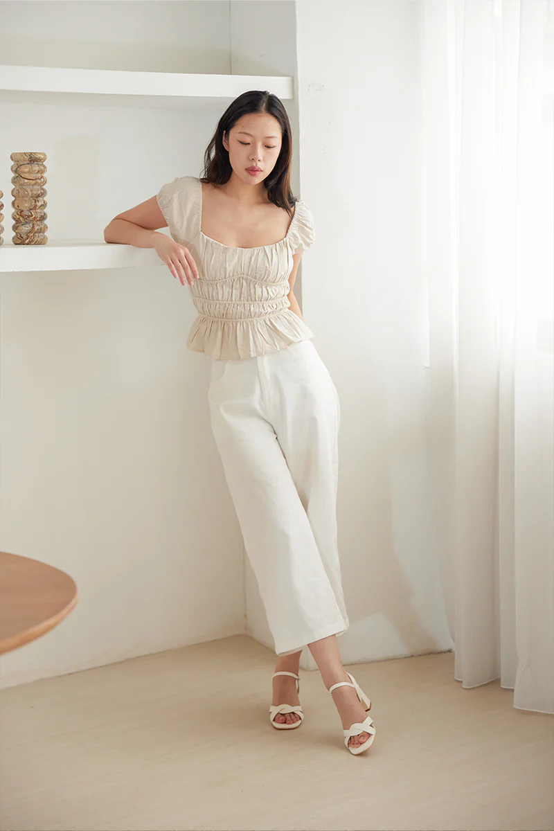 Thoren Sandal Heels in Cream - Image 2