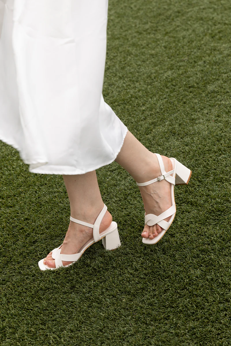 Thoren Sandal Heels in Cream - Image 7