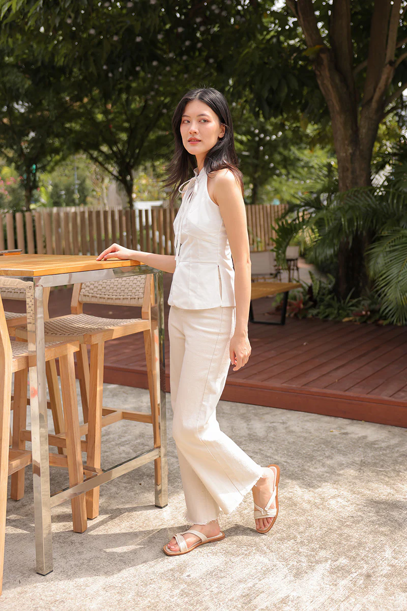 Violetta Sliders in Waterproof Linen - Image 2