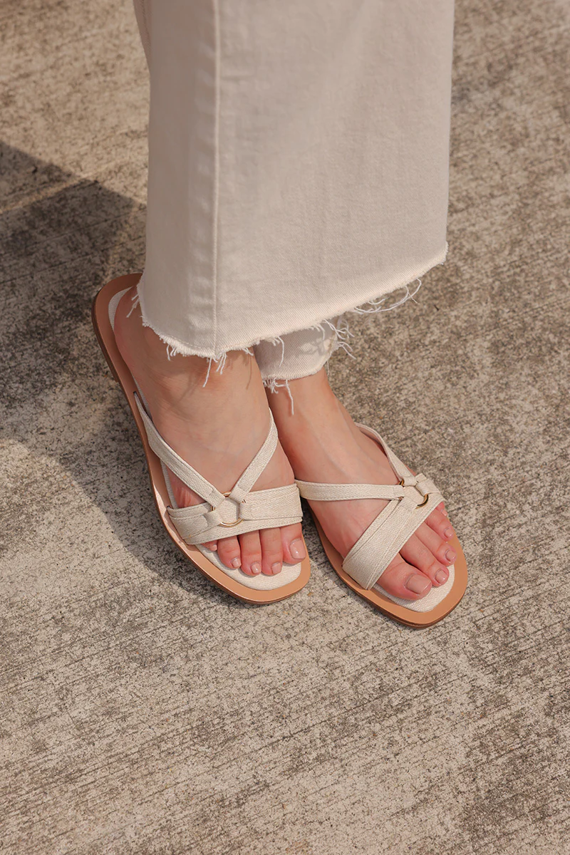 Violetta Sliders in Waterproof Linen - Image 4
