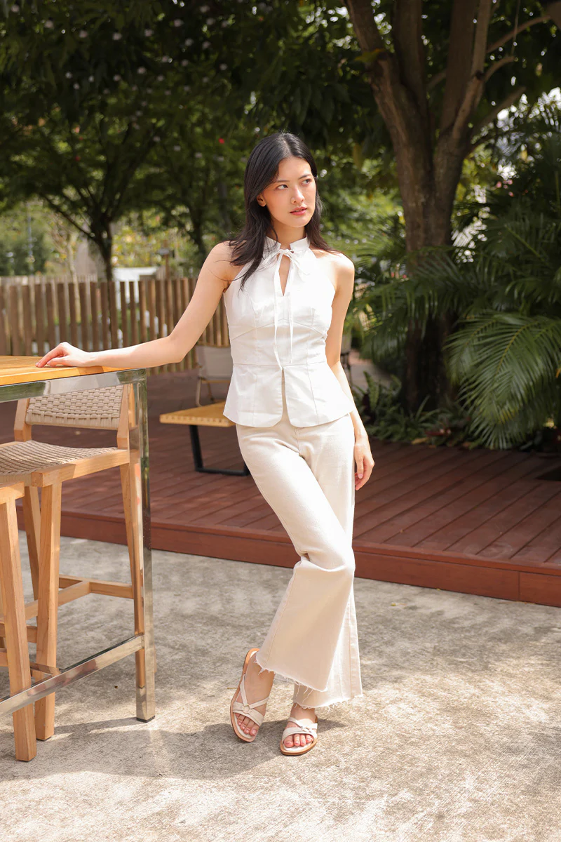 Violetta Sliders in Waterproof Linen - Image 5