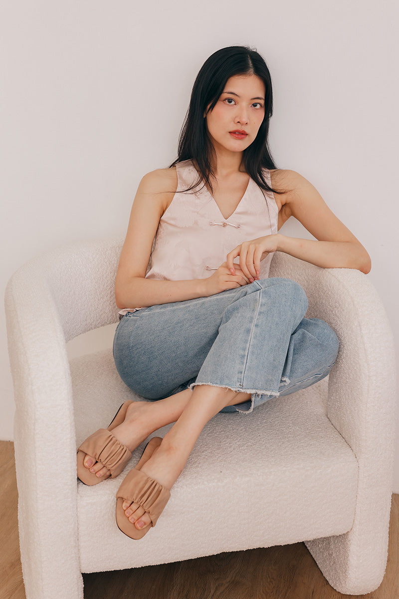 Willow Cloud Sliders in Nude Waterproof Suede - Image 2