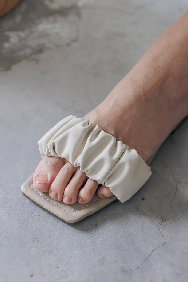Winslet Ruching Sliders in Stone - Image 3