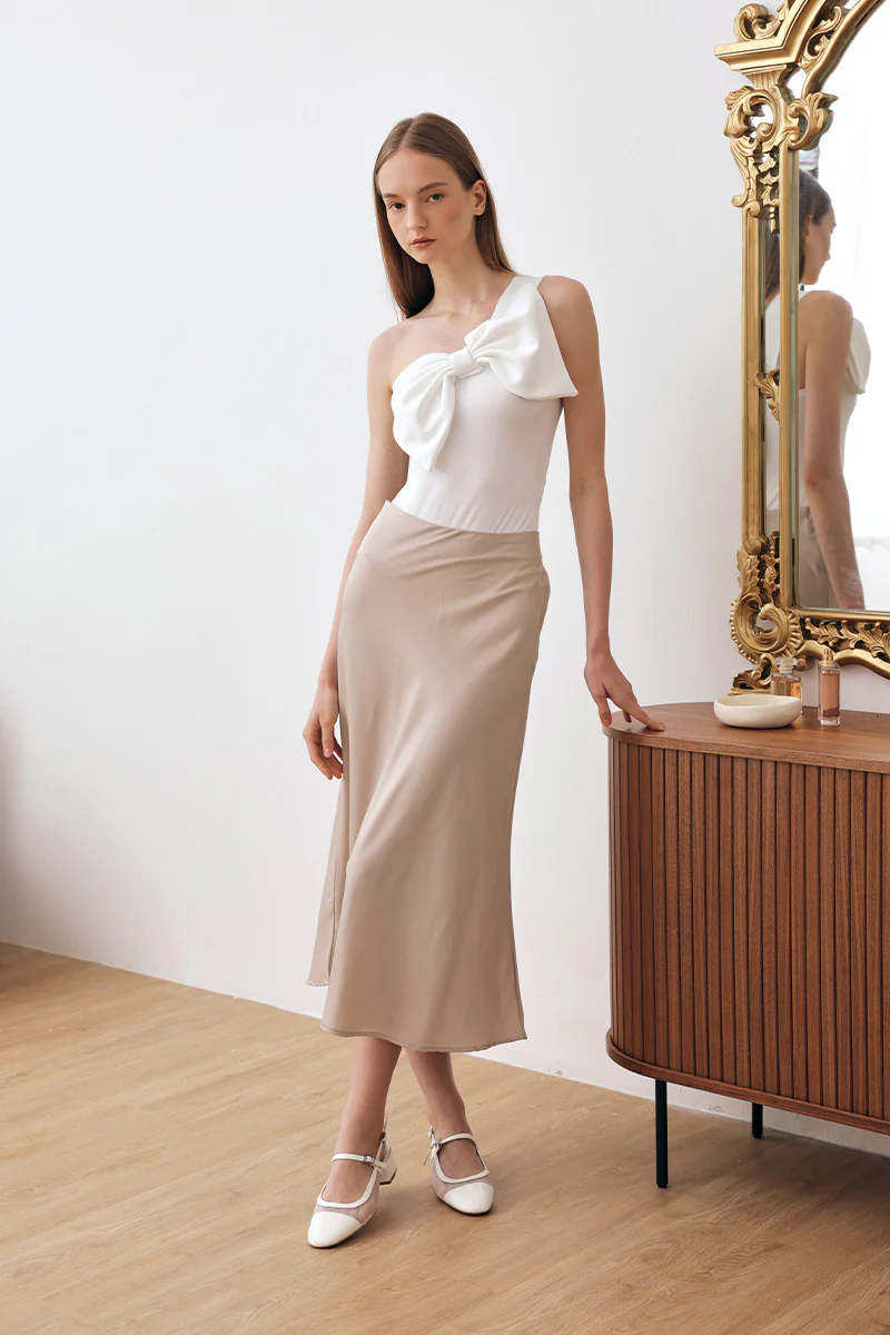 Wynna Mesh Maryjane Slingback Heels in Cream - Image 2