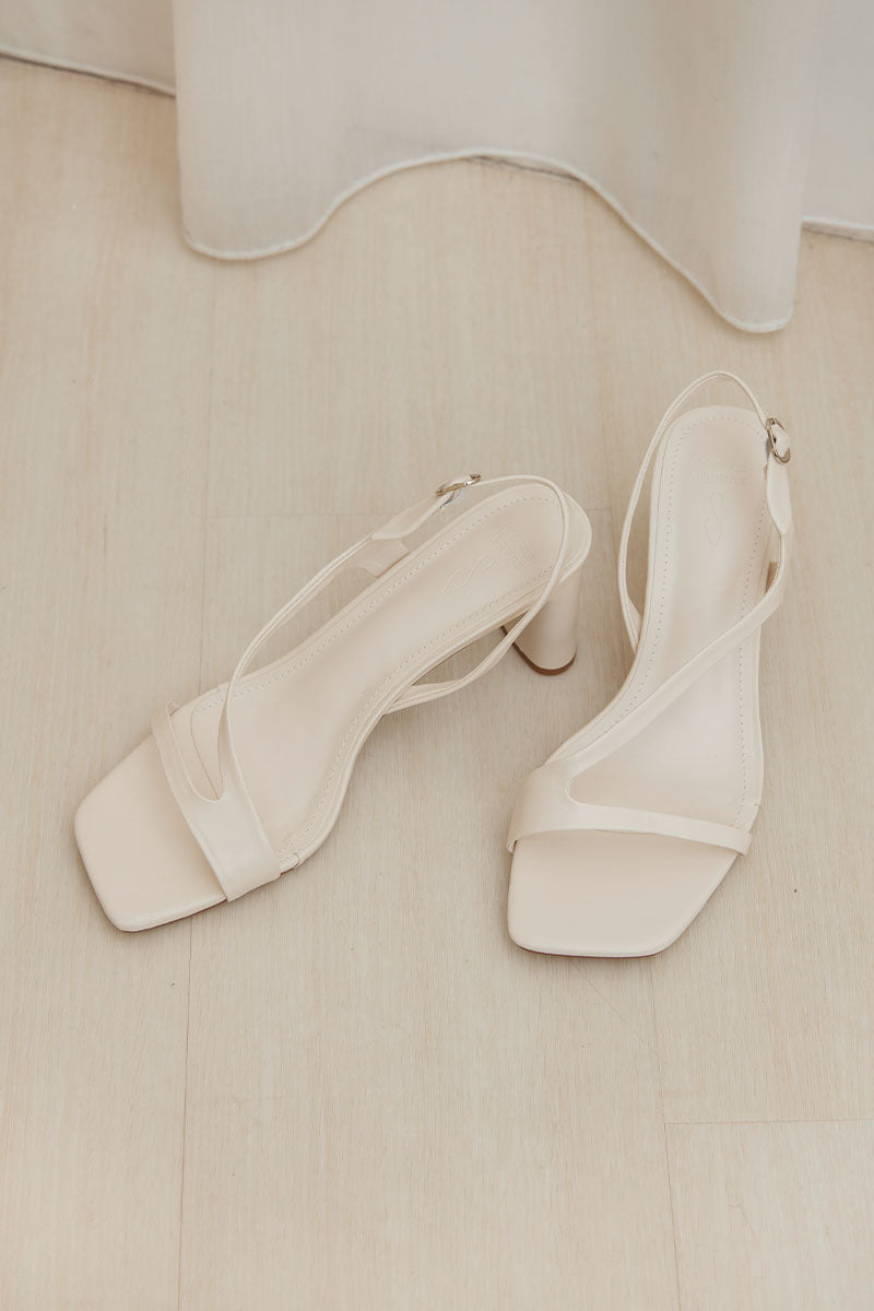 Yukki Strappy Sandal Heels in Cream - Image 6