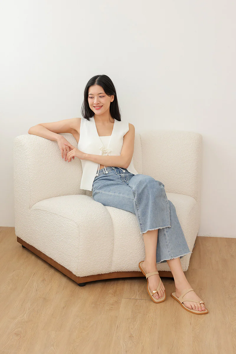 Zayra Asymmetrical Sliders in Nude - Image 2