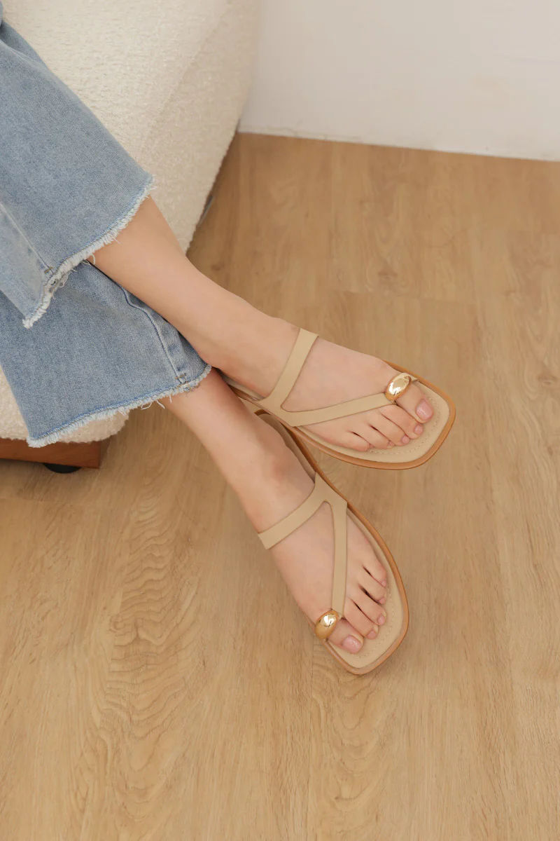 Zayra Asymmetrical Sliders in Nude - Image 4