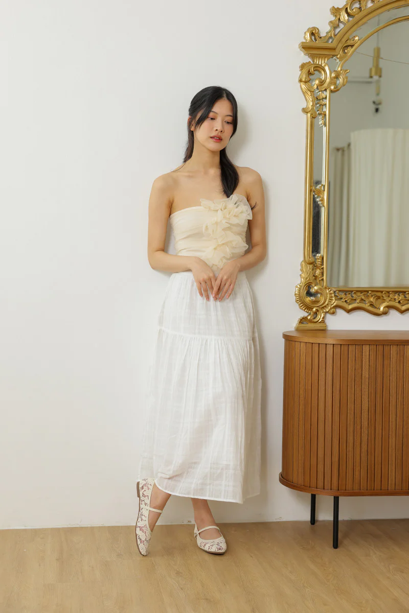 Zelya Maryjane Flats in Cream - Image 2
