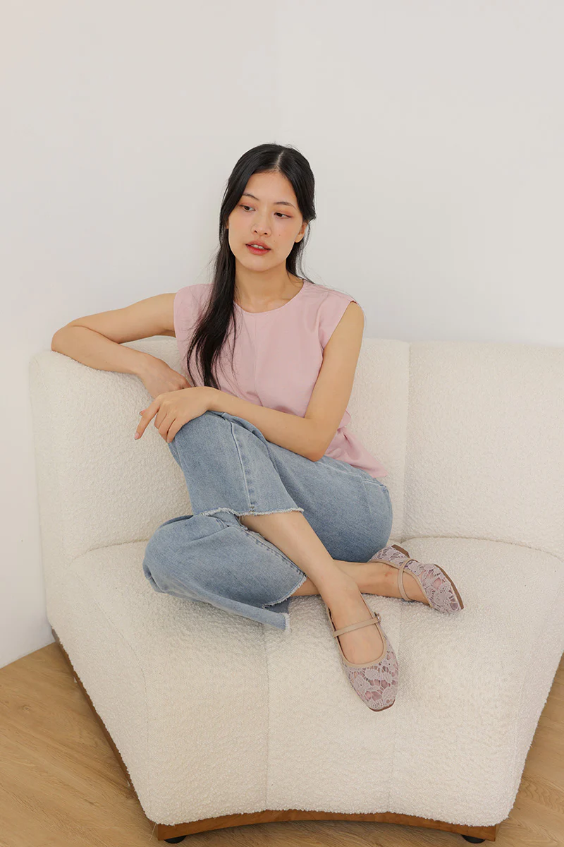 Zelya Maryjane Flats in Taupe
