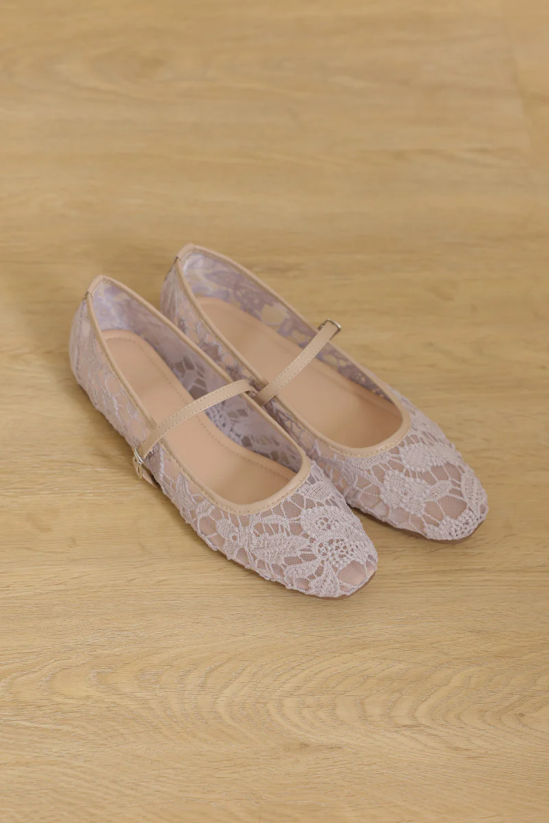 Zelya Maryjane Flats in Taupe - Image 5