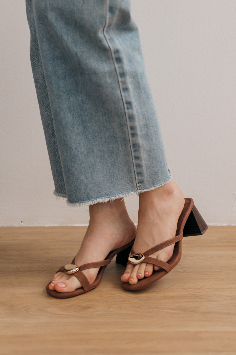Zora Block Heels in Espresso Suede - Image 3